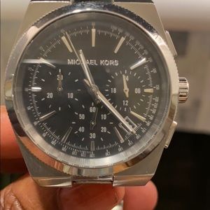 Stainless steel Michael Kors watch with black face